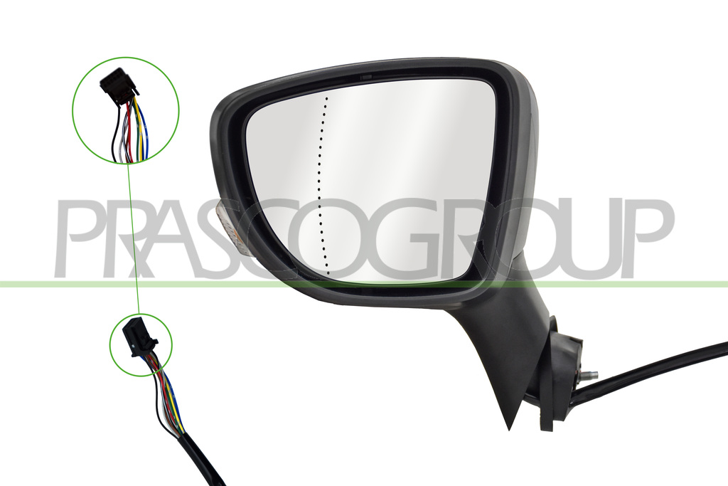 RETROVISORE SINISTRO-ELETTRICO-CON PRIMER-TERMICO-CHIUDIBILE-CON FANALE-ASFERICO-9 PINS