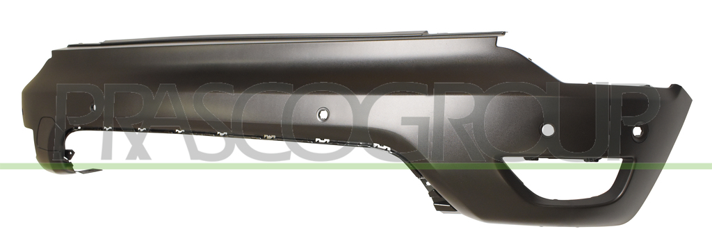 REAR BUMPER-BLACK-TEXTURED FINISH-WITH TOW HOOK COVER-WITH PDC+SUPPORTS-WITH PARK ASSIST