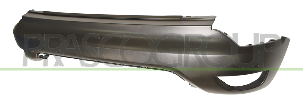 REAR BUMPER-BLACK-TEXTURED FINISH-WITH TOW HOOK COVER-WITH PDC AND PARK ASSIST CUTTING MARKS