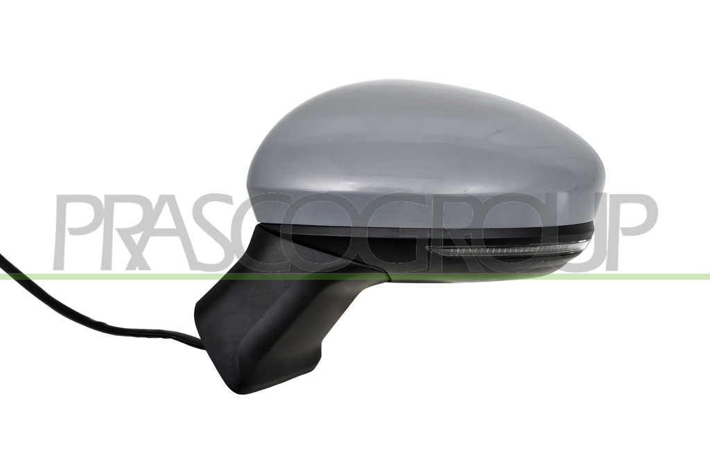 DOOR MIRROR LEFT-ELECTRIC-PRIMED-HEATED-FOLDABLE-WITH LAMP-ASPHERICAL-9 PINS