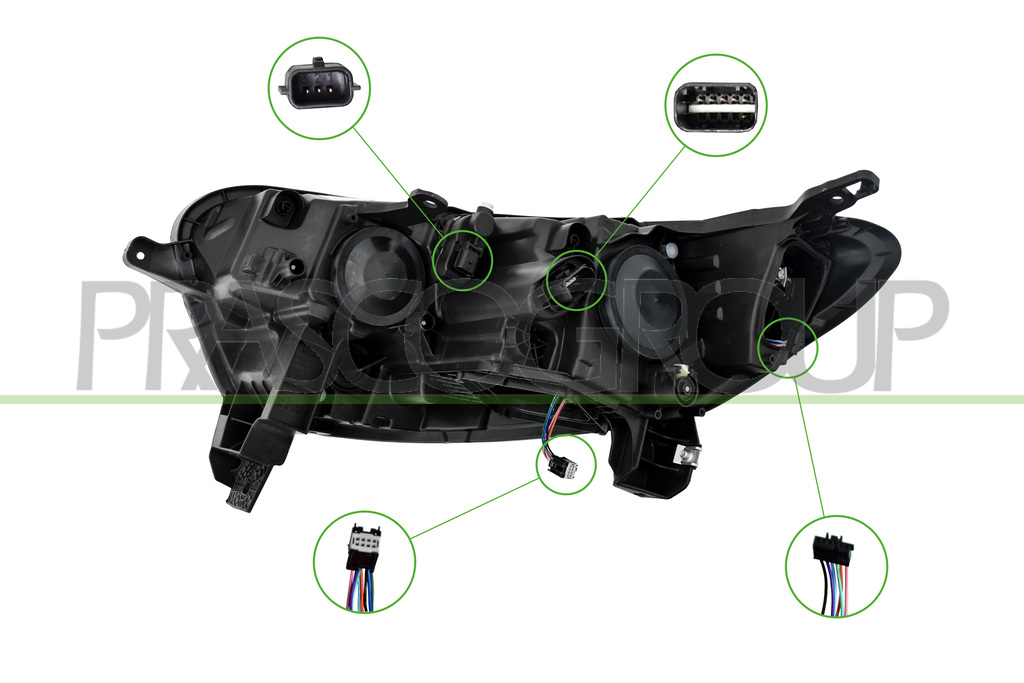 PROIETTORE DESTRO H7+H7-ELETTRICO-CON MOTORE-CON LUCE DIURNA