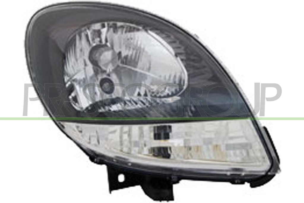 HEADLAMP RIGHT H4 ELECTRIC-CLEAR LAMP-WITHOUT MOTOR-BLACK