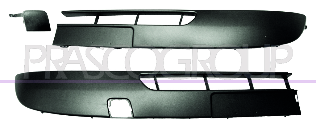 FRONT BUMPER MOLDING SET-BLACK-TEXTURED FINISHS (RIGHT+LEFT)-WITH TOW HOOK COVER