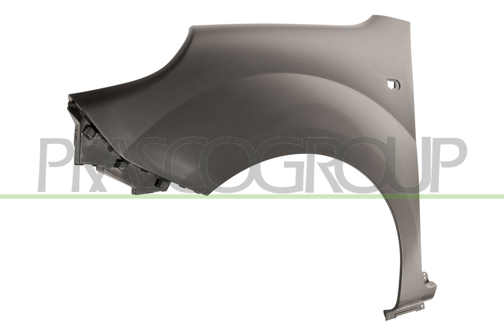FRONT FENDER LEFT-WITH SIDE REPEATER HOLE-PLASTIC-BLACK-SMOOTH FINISH TO BE PRIMED