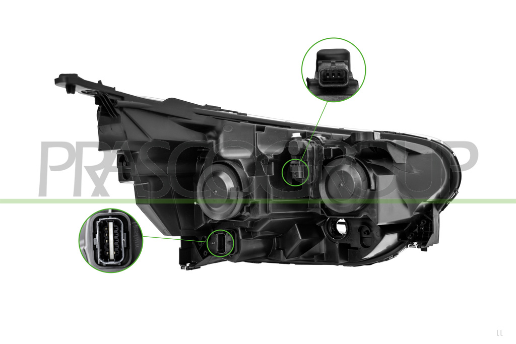 PROIETTORE SINISTRO H7-ELETTRICO-CON MOTORE-CON LUCE DIURNA-LED