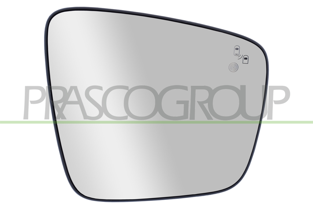 MIRROR GLASS BASE RIGHT-HEATED-BLIS-CONVEX-2 PINS