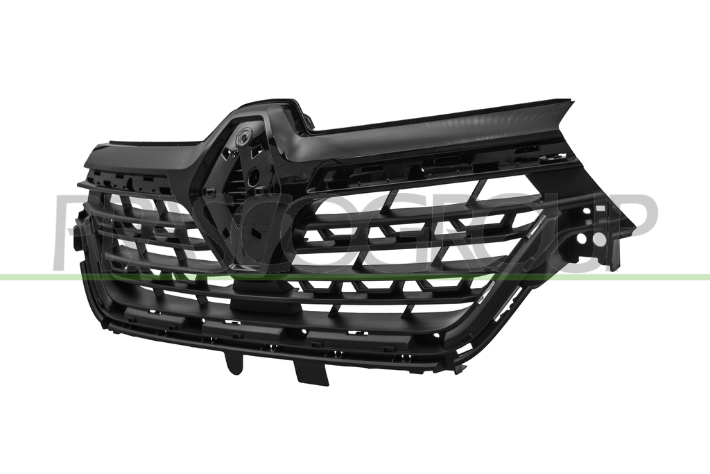RADIATOR GRILLE-BLACK-TEXTURED FINISH-WITH GLOSSY-BLACK MOLDING-WITH PROFILE HOLES MOD. 04/23 >