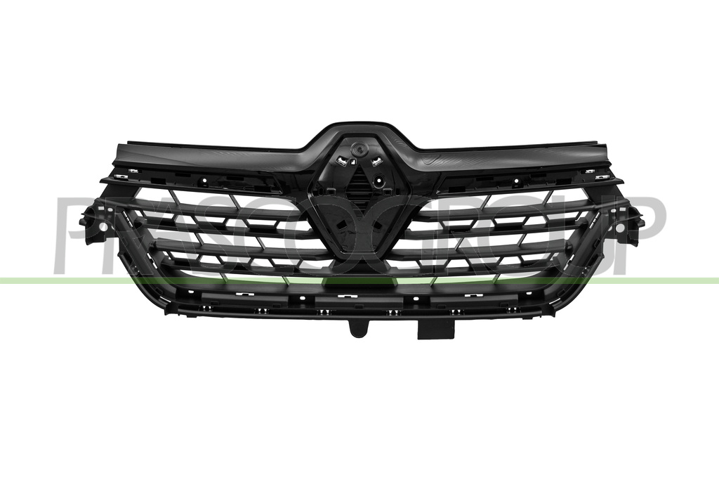 RADIATOR GRILLE-BLACK-TEXTURED FINISH-WITH GLOSSY-BLACK MOLDING-WITH PROFILE HOLES MOD. 04/23 >