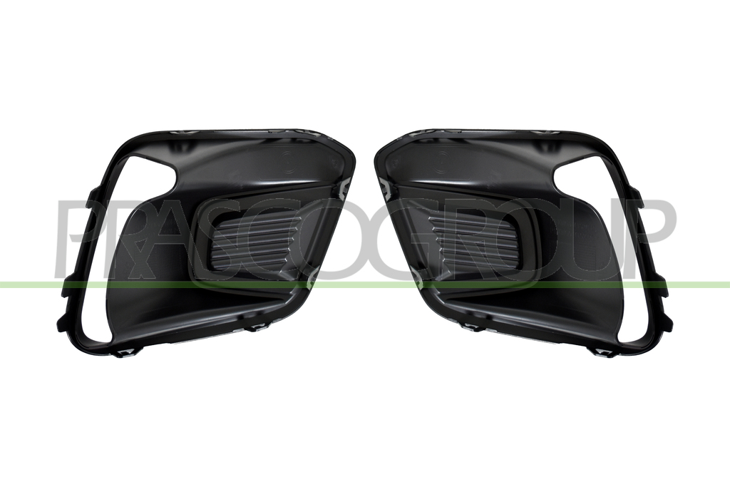 SET OF FRONT BUMPER GRILLES-BLACK-WITHOUT FOG LAMP HOLES-(RIGHT+LEFT)