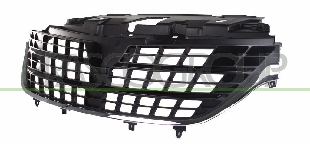 RADIATOR GRILLE-BLACK-WITH CHROME FRAME-WITH GLOSSY BLACK MOULDINGS