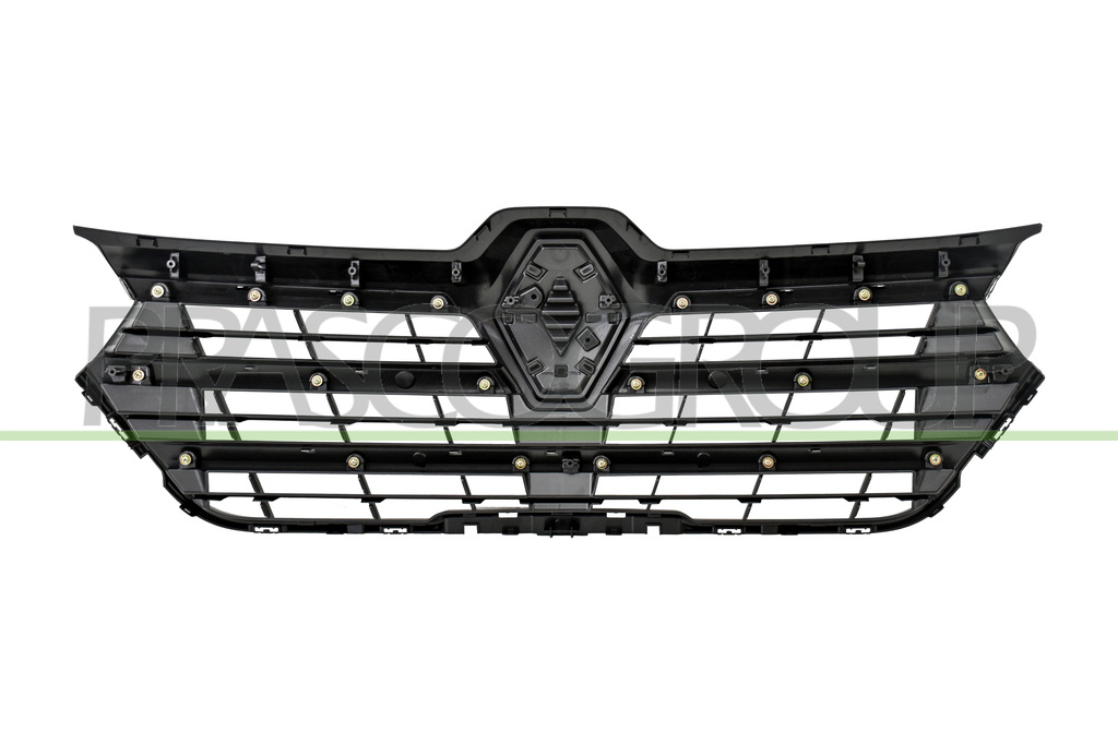 GRILLE DE CALANDRE-NOIRE-STRUCTURE'-AVEC 2 MOULURES CHROMEES ET 3 NOIRE-BRILLANTE