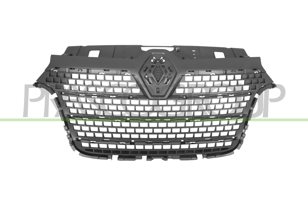 GRILLE CALANDRE NOIRE AVEC 3 MOULURES CHROMEES ET 4 MOULURES NOIRE-BRILLANTE