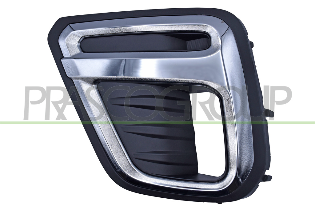 BUMPER GRILLE LEFT-BLACK-WITH FOG LAMP HOLE-WITH CHROME FRAME