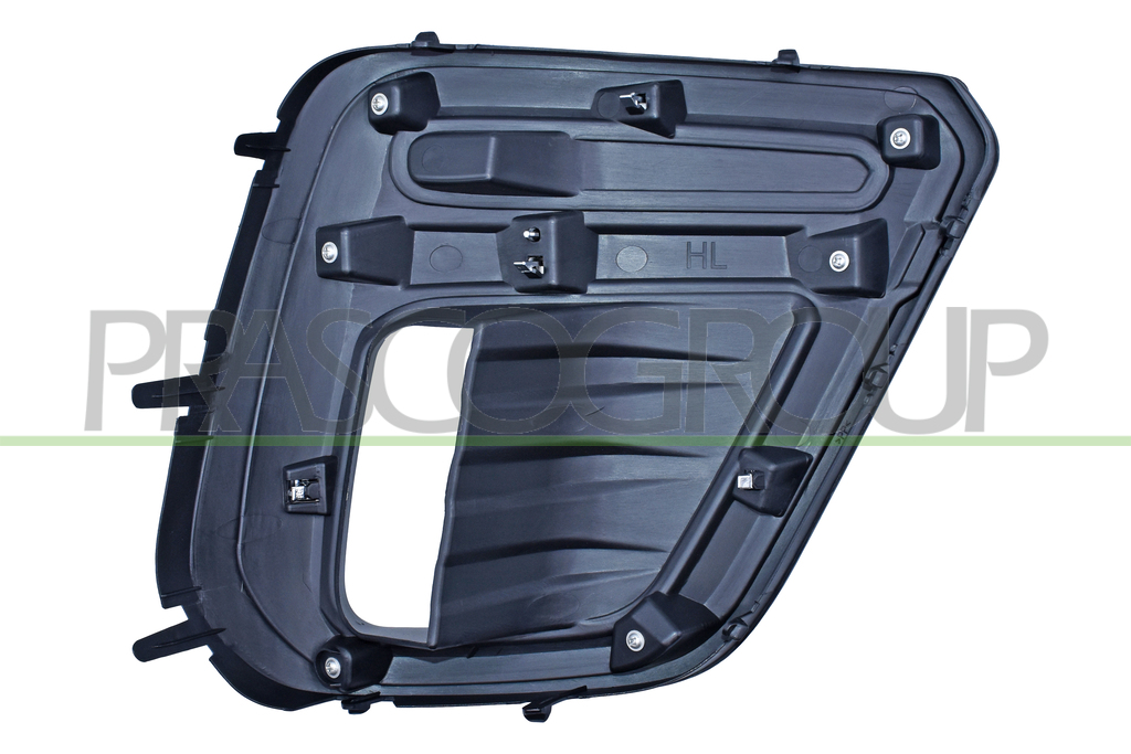 BUMPER GRILLE LEFT-BLACK-WITH FOG LAMP HOLE-WITH CHROME FRAME