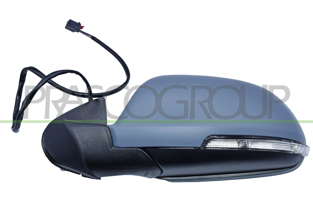 DOOR MIRROR LEFT-ELECTRIC-PRIMED-HEATED-WITH LAMP-ASPHERICAL-6 PINS