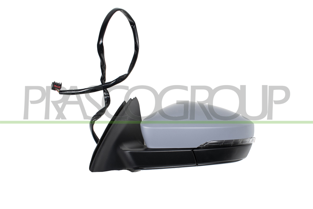 DOOR MIRROR LEFT-ELECTRIC-PRIMED-HEATED-FOLDABLE-WITH LAMP-WITH AMBIENT LIGHT-CONVEX-9 PINS