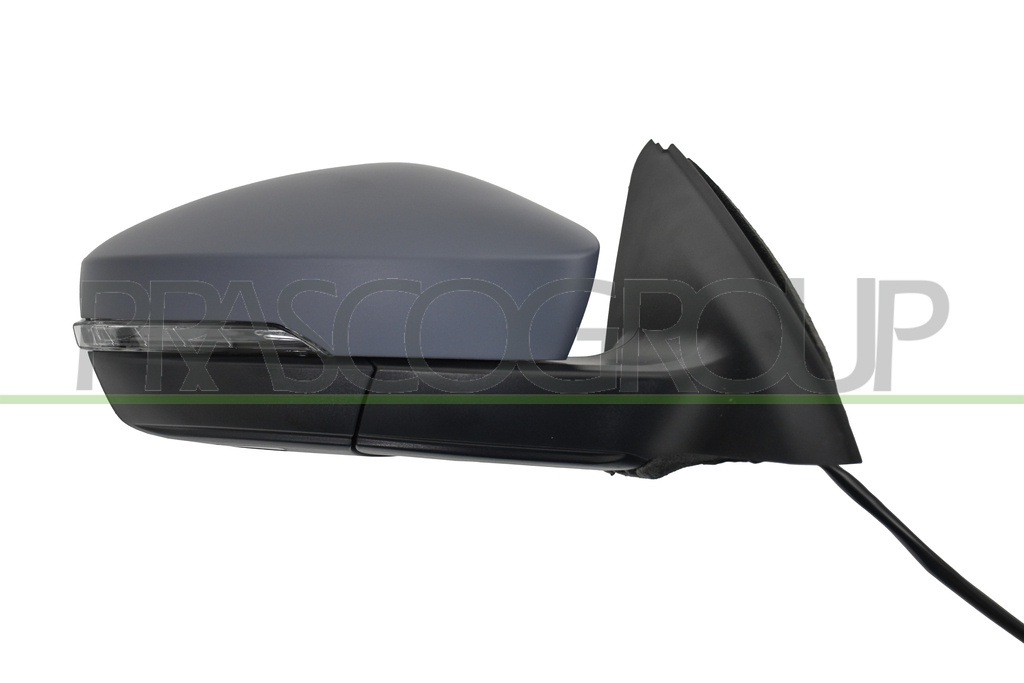 DOOR MIRROR RIGHT-ELECTRIC-PRIMED-HEATED-FOLDABLE-WITH LAMP-WITH AMBIENT LIGHT-CONVEX-11 PINS