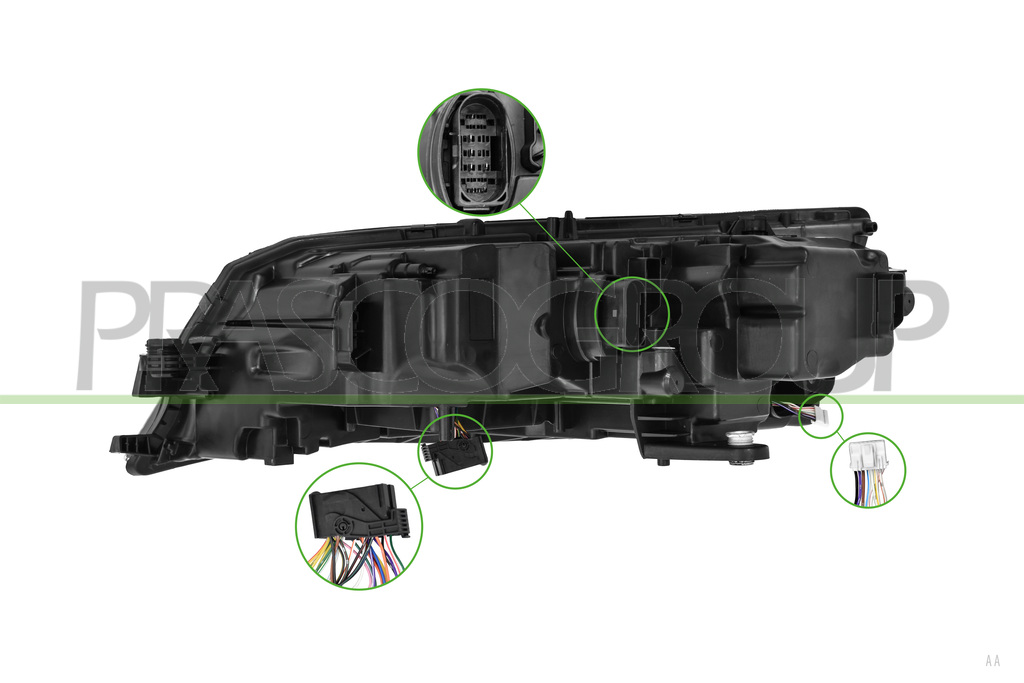 HEADLAMP RIGHT-ELECTRIC-WITH MOTOR-WITH DAY RUNNING LIGHT-LED