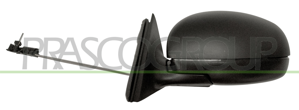 DOOR MIRROR LEFT-CABLE-BLACK-ASPHERICAL-CHROME