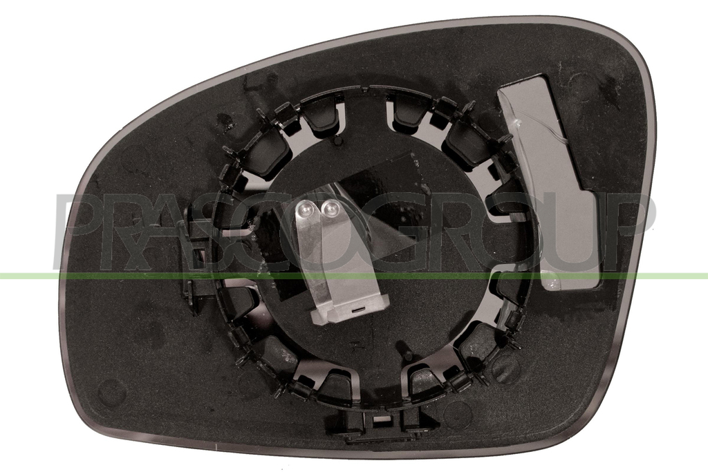 MIRROR GLASS BASE RIGHT-HEATED-CONVEX-CHROME