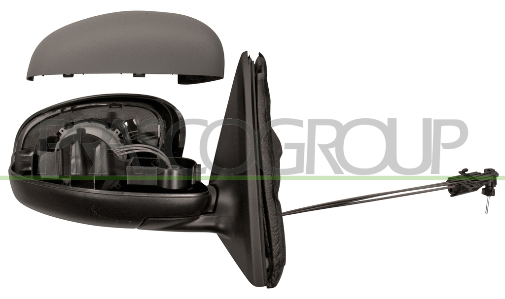 DOOR MIRROR RIGHT-CABLE-PRIMED-CONVEX-CHROME