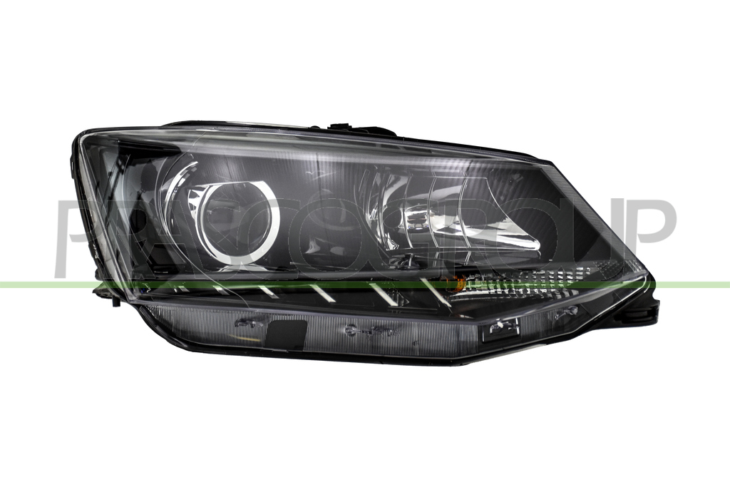 OPTICA DERECHA H7+H7 ELECTRICA-CON MOTOR-CON LUZ DIURNA-NEGRA-LED
