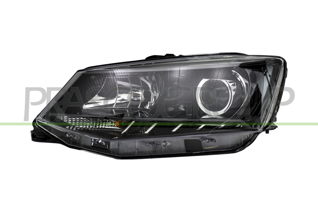 OPTICA IZQUIERDA H7+H7 ELECTRICA-CON MOTOR-CON LUZ DIURNA-NEGRA-LED