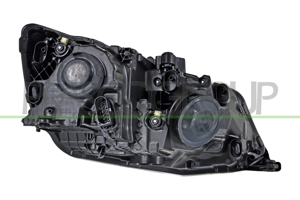 OPTICA IZQUIERDA H7+H7 ELECTRICA-CON MOTOR-CON LUZ DIURNA-NEGRA-LED