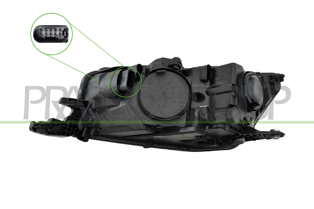 HEADLAMP RIGHT H7+H7-ELECTRIC-WITH MOTOR-WITH LED DAY RUNNING LIGHT-A.L. TYPE