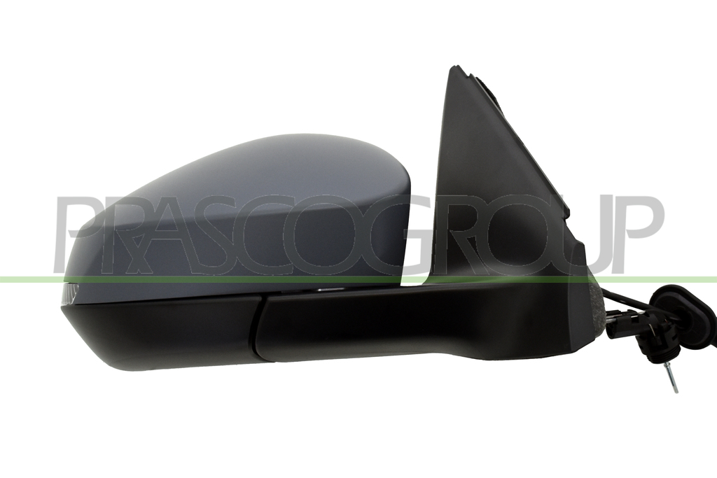 DOOR MIRROR RIGHT-WITH CABLE-PRIMED-WITH LAMP-CONVEX-2 PINS