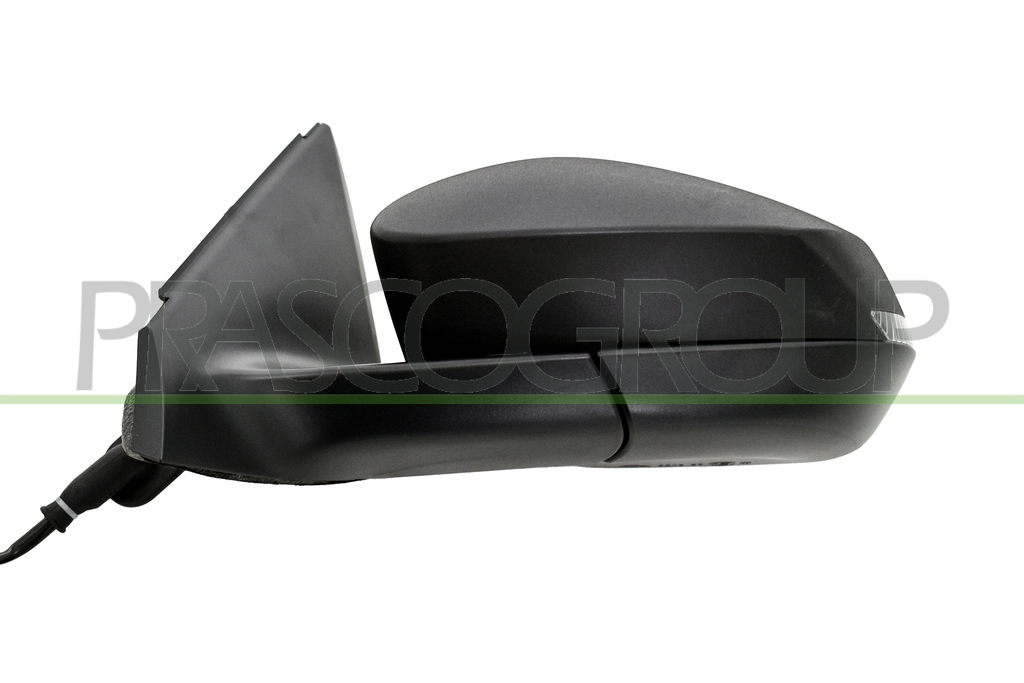 DOOR MIRROR LEFT-ELECTRIC-BLACK-HEATED-WITH LAMP-CONVEX-6 PINS