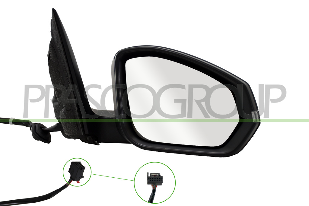 RETROVISORE DESTRO-ELETTRICO-CON PRIMER-TERMICO-CHIUDIBILE-CON FANALE-CONVESSO-8 PINS