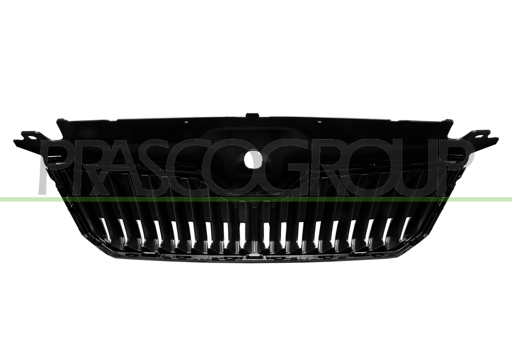 RADIATOR GRILLE-BLACK-GLOSSY-WITH CHROME MOLDINGS-WITH CHROME FRAME