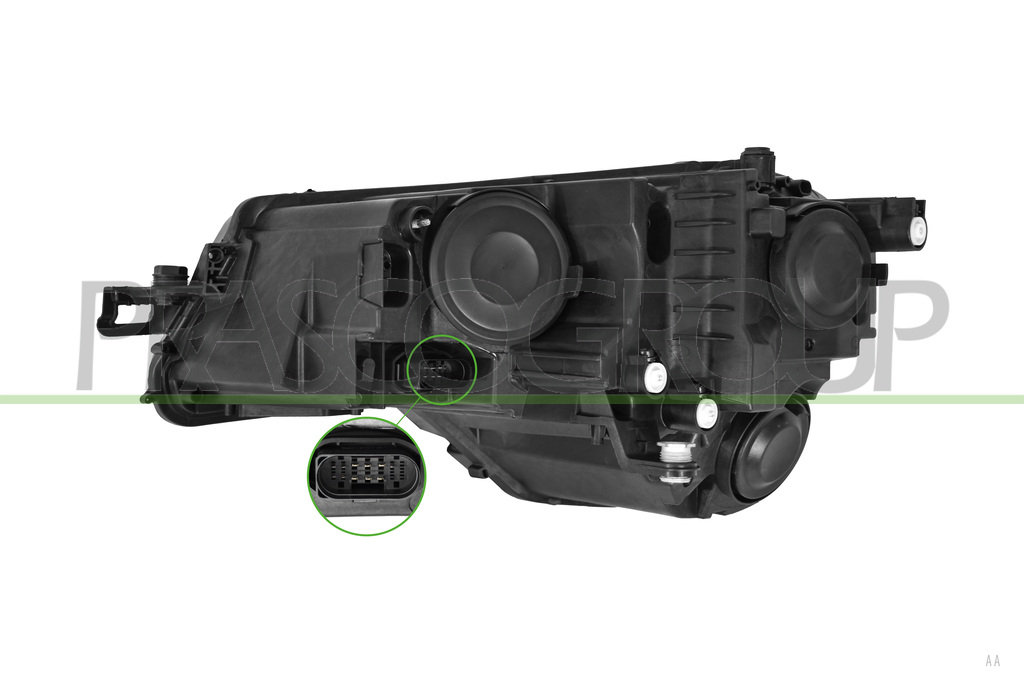 PROIETTORE DESTRO H7+H7-ELETTRICO-CON MOTORE-CON LUCE DIURNA-CON FENDINEBBIA-LED-VERSIONE VARROC 