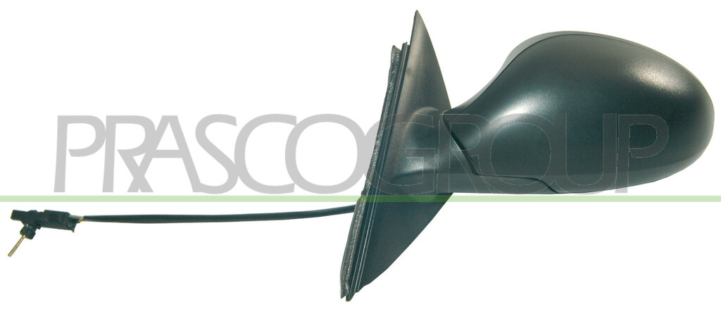 DOOR MIRROR LEFT-CABLE-BLACK-ASPHERICAL-CHROME