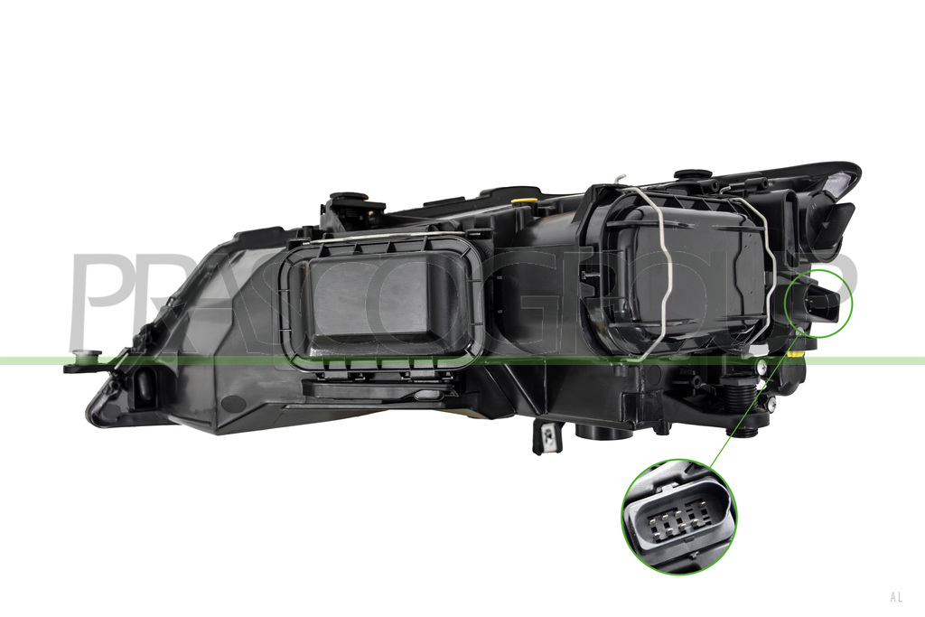 HEADLAMP RIGHT H7+H7 ELECTRIC-WITH MOTOR-BLACK
