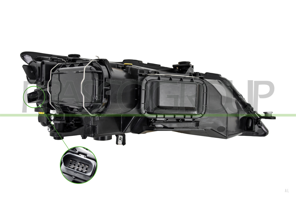 HEADLAMP LEFT H7+H7 ELECTRIC-WITH MOTOR-BLACK