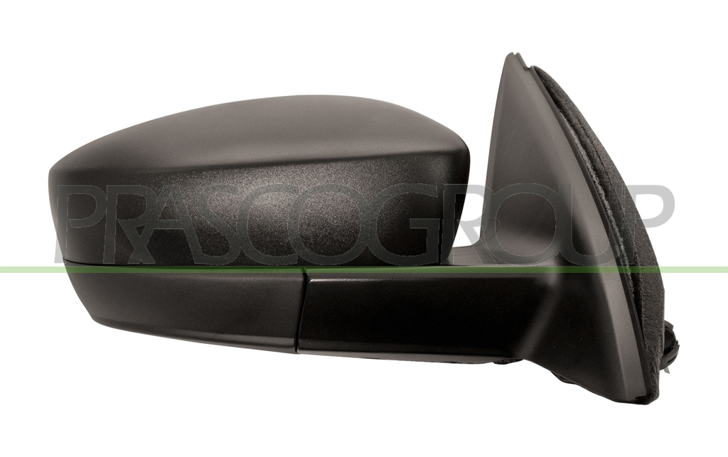 DOOR MIRROR RIGHT-CABLE-BLACK-CONVEX-CHROME