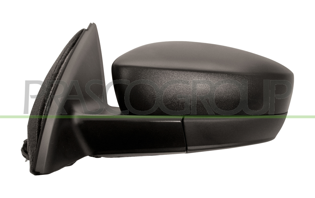 DOOR MIRROR LEFT-CABLE-BLACK-CONVEX-CHROME