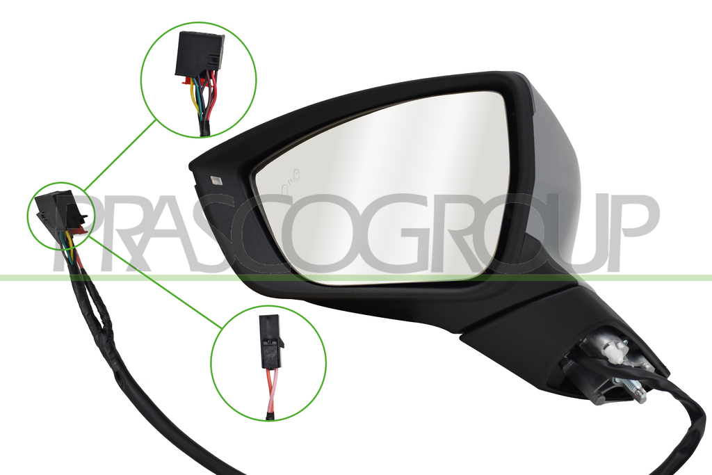 RETROVISORE SINISTRO-ELETTRICO-CON PRIMER-TERMICO-CHIUDIBILE-CON FANALE-CON BLIS-CONVESSO-10 PINS