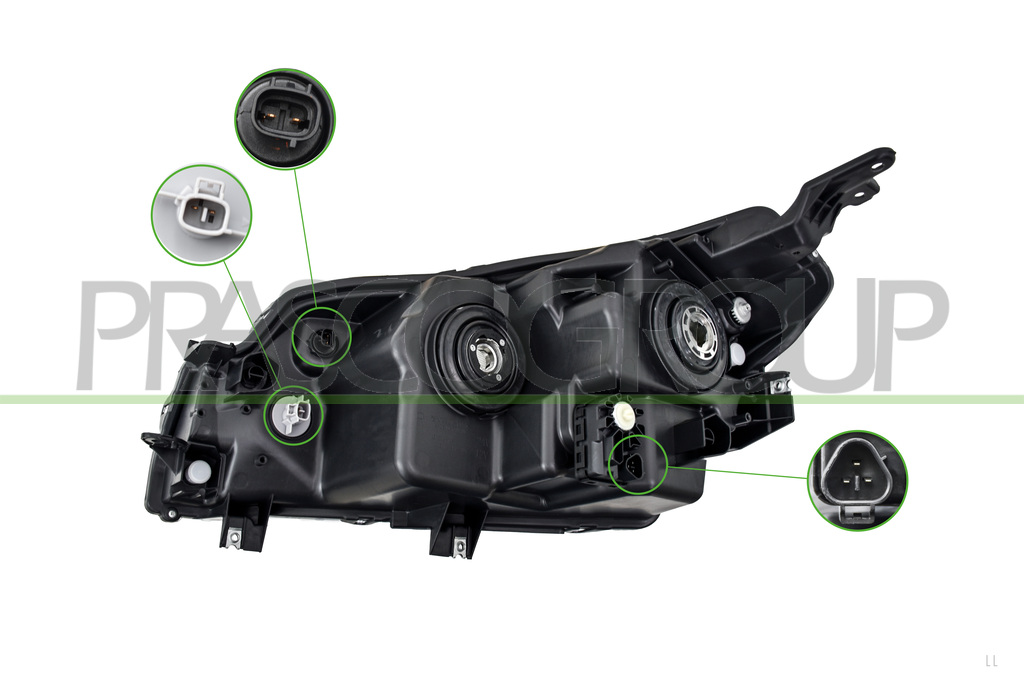 OPTICA DERECHA H11+HB3 ELECTRICA-CON MOTOR