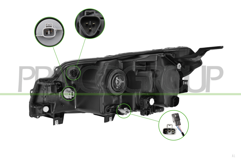 PROIETTORE DESTRO HB3-ELETTRICO-CON MOTORE-CON LUCE DIURNA-LED