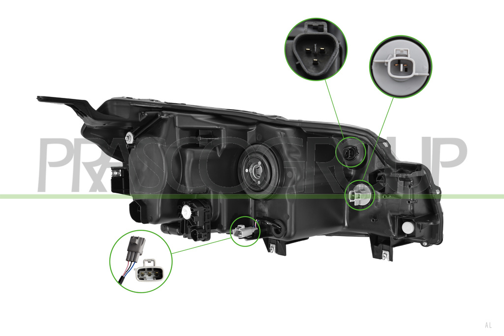 PHARE GAUCHE HB3 ELECTRIQUE AVEC MOTEUR-AVEC FEU DE JOUR-LED
