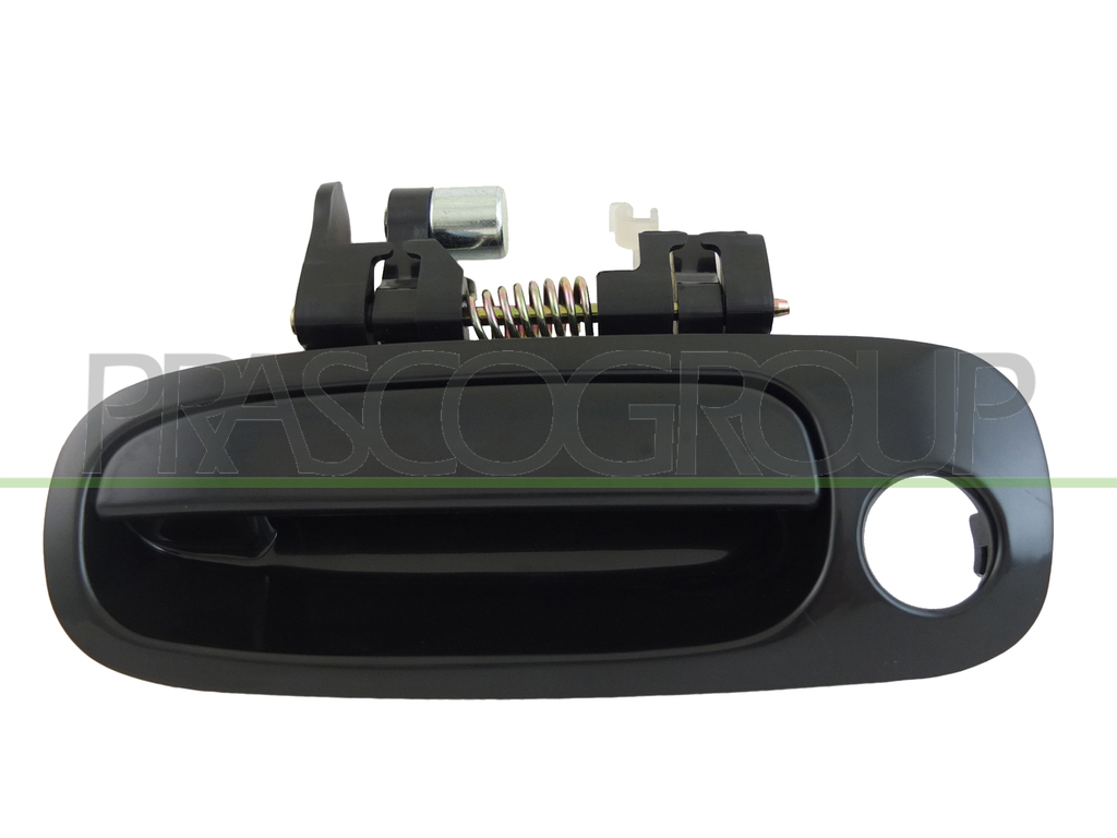 FRONT DOOR HANDLE LEFT-OUTER-SMOOTH-BLACK-WITH KEY HOLE