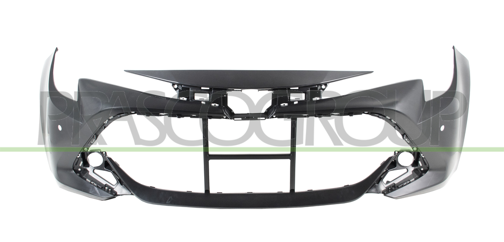 FRONT BUMPER-BLACK-SMOOTH FINISH TO BE PRIMED-WITH PDC AND PARK ASSIST-WITH HEADLAMP WASHER CUTTING MARKS HOLE