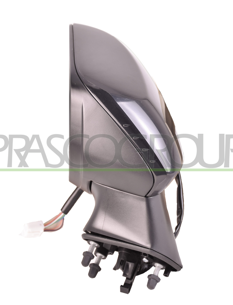 DOOR MIRROR LEFT-ELECTRIC-PRIMED-FOLDABLE-WITH LAMP-CONVEX-7 PINS