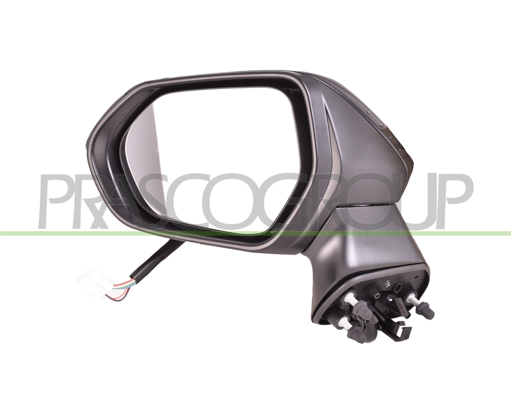 DOOR MIRROR LEFT-ELECTRIC-PRIMED-FOLDABLE-WITH LAMP-CONVEX-7 PINS
