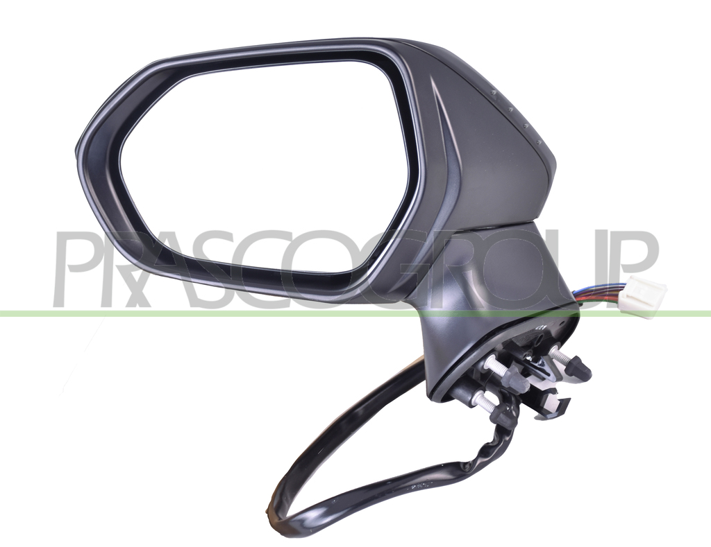 DOOR MIRROR LEFT-ELECTRIC-PRIMED-HEATED-FOLDABLE-WITH LAMP-WITH MEMORY-CONVEX-11 PINS