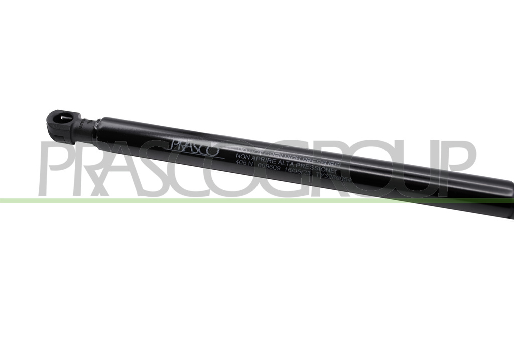 AMORTIGUADOR DE CAPO IZQUIERDO - 405 N - L 416 mm - C 155 mm - Ø 18 mm - Ø 8 mm MOD. CAJA MANUAL
