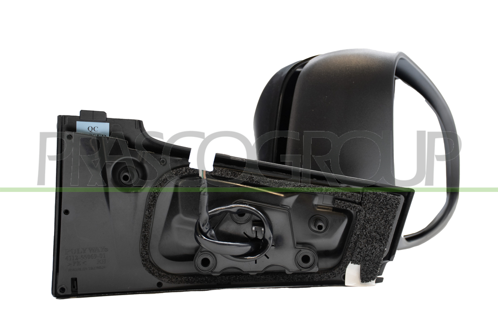 DOOR MIRROR RIGHT-ELECTRIC-HEATED-BLACK-WITH-TEXTURED BLACK-MOLDING-WITH LAMP-CONVESSO/CROMATO-7 PINS